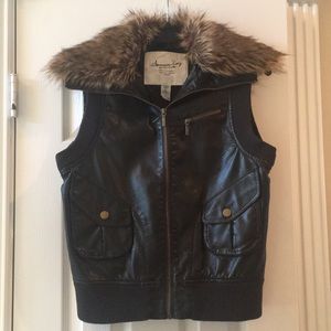 American Rag Vest with Removable Faux Fur Collar